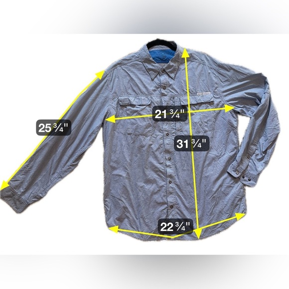 ExOfficio BugsAway Insect-Repellent Blue Button-Up Shirt Fishing Hiking XL - Picture 3 of 14